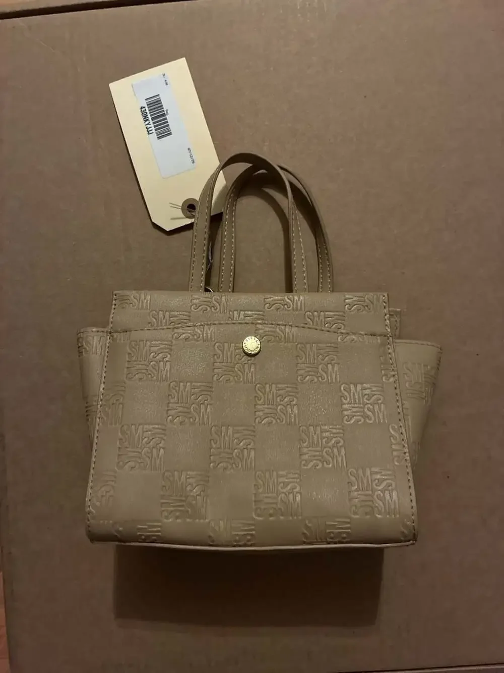 Steve Madden Monogram SM Embossed Mini Tote Handbag